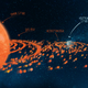 Artist’s impression of the neutron star accreting matter from another star